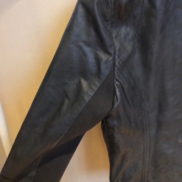Trouve Navy Blue Waterfall Leather Jacket - Picture 7 of 7